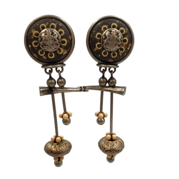 Asian inspired Steampunk Goth Clip On Earrings - Picture 9 of 9